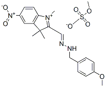 2-[[(4-methoxyphenyl)methylhydrazono]methyl]-1,3,3-trimethyl-5-nitro-3H-indolium methyl sulphate Structure
