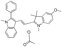 5-methoxy-1,3,3-trimethyl-2-[2-(1-methyl-2-phenyl-1H-indol-3-yl)vinyl]-3H-indolium acetate Structure