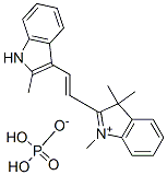 1,3,3-trimethyl-2-[2-(2-methyl-1H-indol-3-yl)vinyl]-3H-indolium dihydrogen phosphate Structure