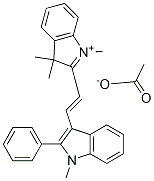 1,3,3-trimethyl-2-[2-(1-methyl-2-phenyl-1H-indol-3-yl)vinyl]-3H-indolium acetate 구조식 이미지