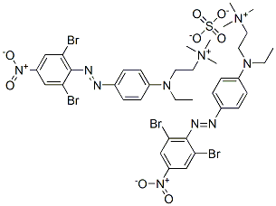 비스[[2-[[4-[(2,6-디브로모-4-니트로페닐)아조]페닐]에틸아미노]에틸]트리메틸암모늄]황산염 구조식 이미지