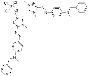 bis[3-[[4-[benzylmethylamino]phenyl]azo]-1,4-dimethyl-1H-1,2,4-triazolium] tetrachlorozincate(2-) 구조식 이미지