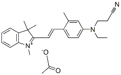 2-[2-[4-[(2-cyanoethyl)ethylamino]-o-tolyl]vinyl]-1,3,3-trimethyl-3H-indolium acetate 구조식 이미지