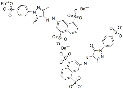 3-[[4,5-dihydro-3-methyl-5-oxo-1-(4-sulphonatophenyl)-1H-pyrazol-4-yl]azo]naphthalene-1,5-disulphonic acid, barium salt Structure