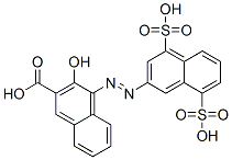 4-[(4,8-disulpho-2-naphthyl)azo]-3-hydroxy-2-naphthoic acid 구조식 이미지