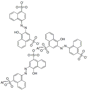 dialuminium tris[4-hydroxy-3-[(4-sulphonato-1-naphthyl)azo]naphthalenesulphonate] Structure