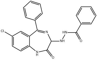 2-(7-클로로-2-옥소-5-페닐-2,3-디하이드로-1H-1,4-벤조디아제핀-3-일)벤조산의히드라지드 구조식 이미지