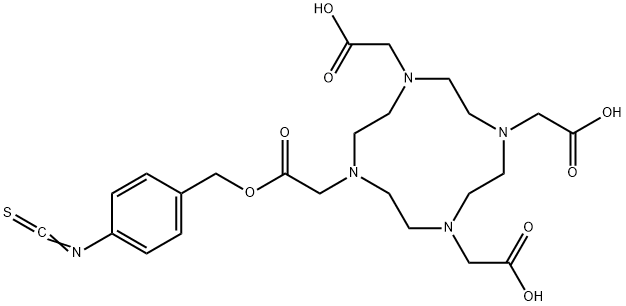 1,4,7,10-테트라아자시클로도데칸-1,4,7,10-테트라아세트산,모노[(4-이소티오시아나토페닐)메틸]에스테르 구조식 이미지