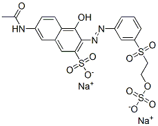 disodium 7-acetamido-4-hydroxy-3-[[3-[[2-(sulphonatooxy)ethyl]sulphonyl]phenyl]azo]naphthalene-2-sulphonate 구조식 이미지