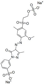 disodium m-[4,5-dihydro-4-[[2-methoxy-5-methyl-4-[[2-(sulphonatooxy)ethyl]sulphonyl]phenyl]azo]-3-methyl-5-oxo-1H-pyrazol-1-yl]benzenesulphonate  Structure