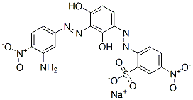 sodium 2-[[3-[(3-amino-4-nitrophenyl)azo]-2,4-dihydroxyphenyl]azo]-5-nitrobenzenesulphonate Structure