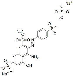trisodium 4-amino-5-hydroxy-3-[[4-[[2-(sulphonatooxy)ethyl]sulphonyl]phenyl]azo]naphthalene-2,7-disulphonate 구조식 이미지