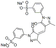 disodium m-[4,5-dihydro-4-[[5-hydroxy-3-methyl-1-(3-sulphonatophenyl)-1H-pyrazol-4-yl]methylene]-3-methyl-5-oxo-1H-pyrazol-1-yl]benzenesulphonate  구조식 이미지