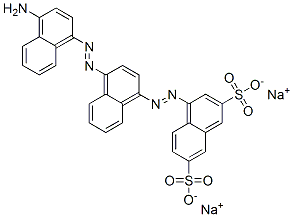 4-[[4-[(4-amino-1-naphthyl)azo]-1-naphthyl]azo]naphthalene-2,7-disulphonic acid, sodium salt  Structure