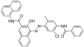 4-[[4-(benzoylamino)-5-chloro-2-methylphenyl]azo]-3-hydroxy-N-1-naphthylnaphthalene-2-carboxamide 구조식 이미지