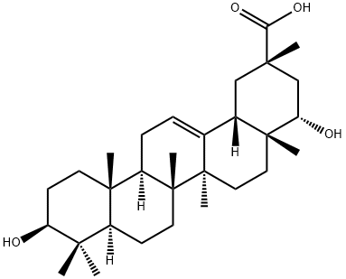 3β,22α-Dihydroxyolean-12-en-29-oic acid 구조식 이미지