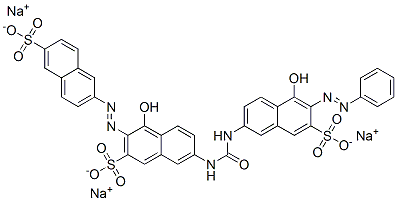 4-hydroxy-7-[[[[5-hydroxy-6-(phenylazo)-7-sulpho-2-naphthyl]amino]carbonyl]amino]-3-[(6-sulpho-2-naphthyl)azo]naphthalene-2-sulphonic acid, sodium salt 구조식 이미지