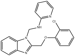 N-[[2-[(2-chlorophenoxy)methyl]benzoimidazol-1-yl]methyl]pyridin-2-ami ne Structure