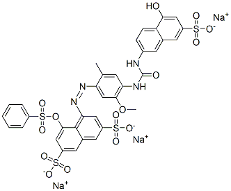 trisodium 4-[[4-[[[(5-hydroxy-7-sulphonato-2-naphthyl)amino]carbonyl]amino]-5-methoxy-o-tolyl]azo]-5-[(phenylsulphonyl)oxy]naphthalene-2,7-sulphonate Structure