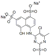 disodium 4-[[5-chloro-6-methyl-2-(methylsulphonyl)-4-pyrimidinyl]amino]-5-hydroxynaphthalene-1,7-disulphonate 구조식 이미지