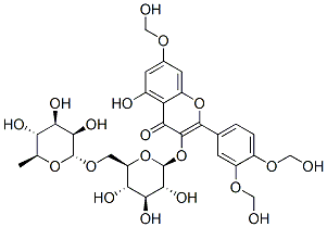 2-[3,4-bis(hydroxymethoxy)phenyl]-3-[[6-O-(6-deoxy-alpha-L-mannopyranosyl)-beta-D-glucopyranosyl]oxy]-5-hydroxy-7-(hydroxymethoxy)-4H-1-benzopyran-4-one  Structure