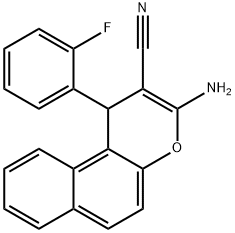 1H-Naphtho[1,2-b]pyran-2-carbonitrile, 3-amino-1-(2-fluorophenyl)- 구조식 이미지