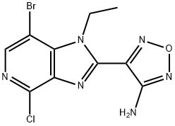 4-(7-bromo-4-chloro-1-ethyl-1H-imidazo[4,5-c]pyridin-2-yl)-1,2,5-oxadiazol-3-amine Structure