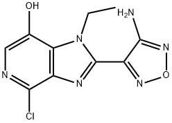 2-(4-amino-1,2,5-oxadiazol-3-yl)-4-chloro-1-ethyl-1H-imidazo[4,5-c]pyridin-7-ol 구조식 이미지