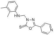 1,3,4-Oxadiazole-2(3H)-thione, 3-(((2,3-dimethylphenyl)amino)methyl)-5 -(4-pyridinyl)- 구조식 이미지