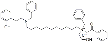 benzyl[11-[benzyl(2-hydroxyphenethyl)amino]undecyl](2-hydroxyethyl)phenacylammonium chloride Structure