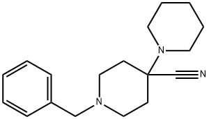 N-BENZYL-4-CYANO-4-(1-PIPERIDINO)-PIPERIDINE, 98 Structure