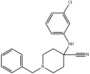 1-benzyl-4-[(3-chlorophenyl)amino]piperidine-4-carbonitrile Structure