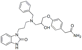 4-[3-[[3-(2,3-dihydro-2-oxo-1H-benzimidazol-1-yl)propyl](phenylmethyl)amino]-2-hydroxypropoxy]phenylacetamide Structure
