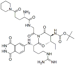 L-Argininamide, N-((1,1-dimethylethoxy)carbonyl)-L-isoleucyl-5-oxo-5-( 1-piperidinyl)-L-norvalylglycyl-N-(1,2,3,4-tetrahydro-1,4-dioxo-6-phth alazinyl)- 구조식 이미지