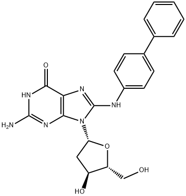 Guanosine, 8-((1,1'-biphenyl)-4-ylamino)-2'-deoxy- Structure