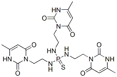 trisodium bis[2-(4-methyl-2,6-dioxo-3H-pyrimidin-1-yl)ethylazanidyl]ph osphinothioyl-[2-(4-methyl-2,6-dioxo-3H-pyrimidin-1-yl)ethyl]azanide 구조식 이미지