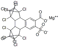 magnesium 1,2,3,4,5,6,7,8,13,13,14,14-dodecachloro-1,4,4a,4b,5,8,8a,12b-octahydro-11-sulphonato-1,4:5,8-dimethanotriphenylene-10-carboxylate 구조식 이미지