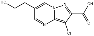 3-chloro-6-(2-hydroxyethyl)pyrazolo[1,5-a]pyrimidine-2-carboxylic acid(SALTDATA: FREE) Structure