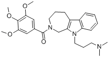 Azepino(3,4-b)indole-10(1H)-propanamine, 2,3,4,5-tetrahydro-N,N-dimeth yl-2-(3,4,5-trimethoxybenzoyl)- 구조식 이미지