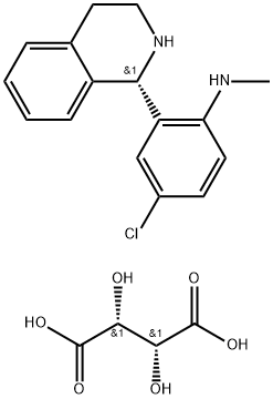 bis[(-)-1-[5-chloro-2-(methylamino)phenyl]-1,2,3,4-tetrahydroisoquinolinium] [R-(R*,R*)]-tartrate Structure