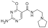 2-Amino-4-methoxy-N-(2-(1-pyrrolidinyl)ethyl)-5-pyrimidinecarboxamide 구조식 이미지
