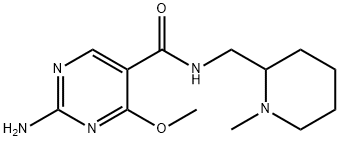 2-Amino-4-methoxy-N-((1-methyl-2-piperidyl)methyl)-5-pyrimidinecarboxa mide Structure