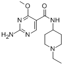 2-Amino-N-(1-ethyl-4-piperidyl)-4-methoxy-5-pyrimidinecarboxamide Structure