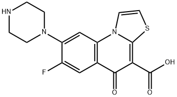 5H-Thiazolo(3,2-a)quinoline-4-carboxylic acid, 7-fluoro-5-oxo-8-(1-pip erazinyl)- 구조식 이미지