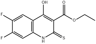 6,7-Difluoro-4-hydroxy-2-mercaptoquinoline-3-carboxylicacidethylester Structure