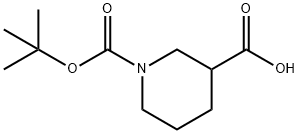1-Boc-3-piperidinecarboxylic acid 구조식 이미지