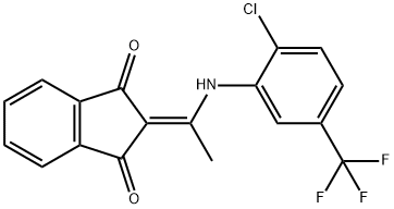 2-{1-[2-chloro-5-(trifluoromethyl)anilino]ethylidene}-1H-indene-1,3(2H)-dione Structure