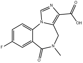 4H-IMIDAZO[1,5-A][1,4]BENZODIAZEPINE-3-CARBOXYLIC ACID, 8-FLUORO-5,6-DIHYDRO-5-METHYL-6-OXO- Structure