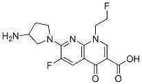 7-(3-aminopyrrolidin-1-yl)-6-fluoro-1-(2-fluoroethyl)-4-oxo-1,8-naphth yridine-3-carboxylic acid 구조식 이미지