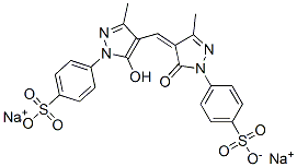disodium p-[4,5-dihydro-4-[[5-hydroxy-3-methyl-1-(4-sulphonatophenyl)-1H-pyrazol-4-yl]methylene]-3-methyl-5-oxo-1H-pyrazol-1-yl]benzenesulphonate  구조식 이미지